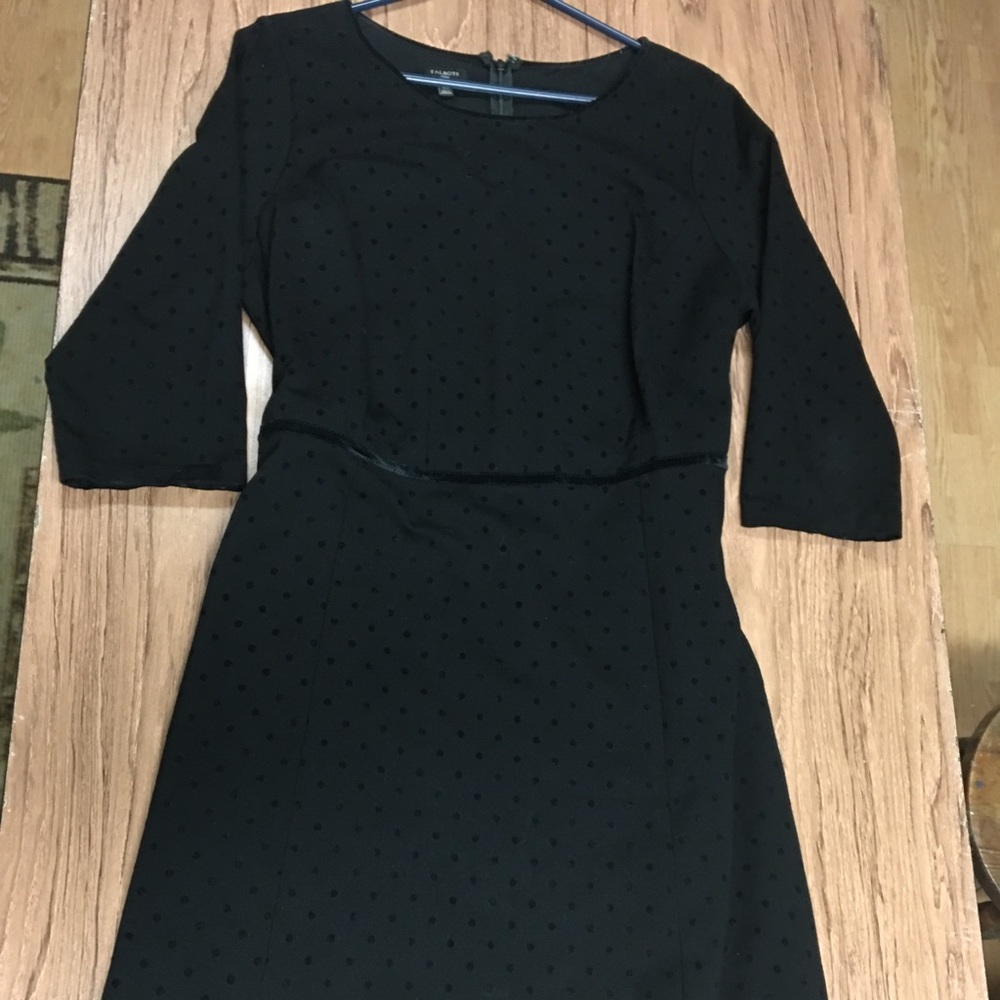 Talbots Holiday Dress velveteen dots/trim